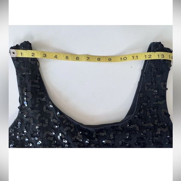 vintage 70s 80s dave and johnny sequin beaded Fringed Flapper Dress sleeveless - Picture 12 of 16